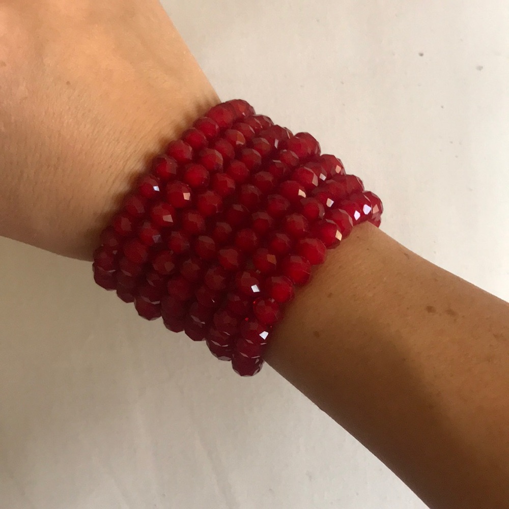 Red beaded bracelet